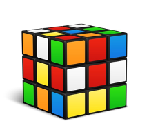 Immagine decorativa e illustrativa - Un cubo di Rubik 3 per 3